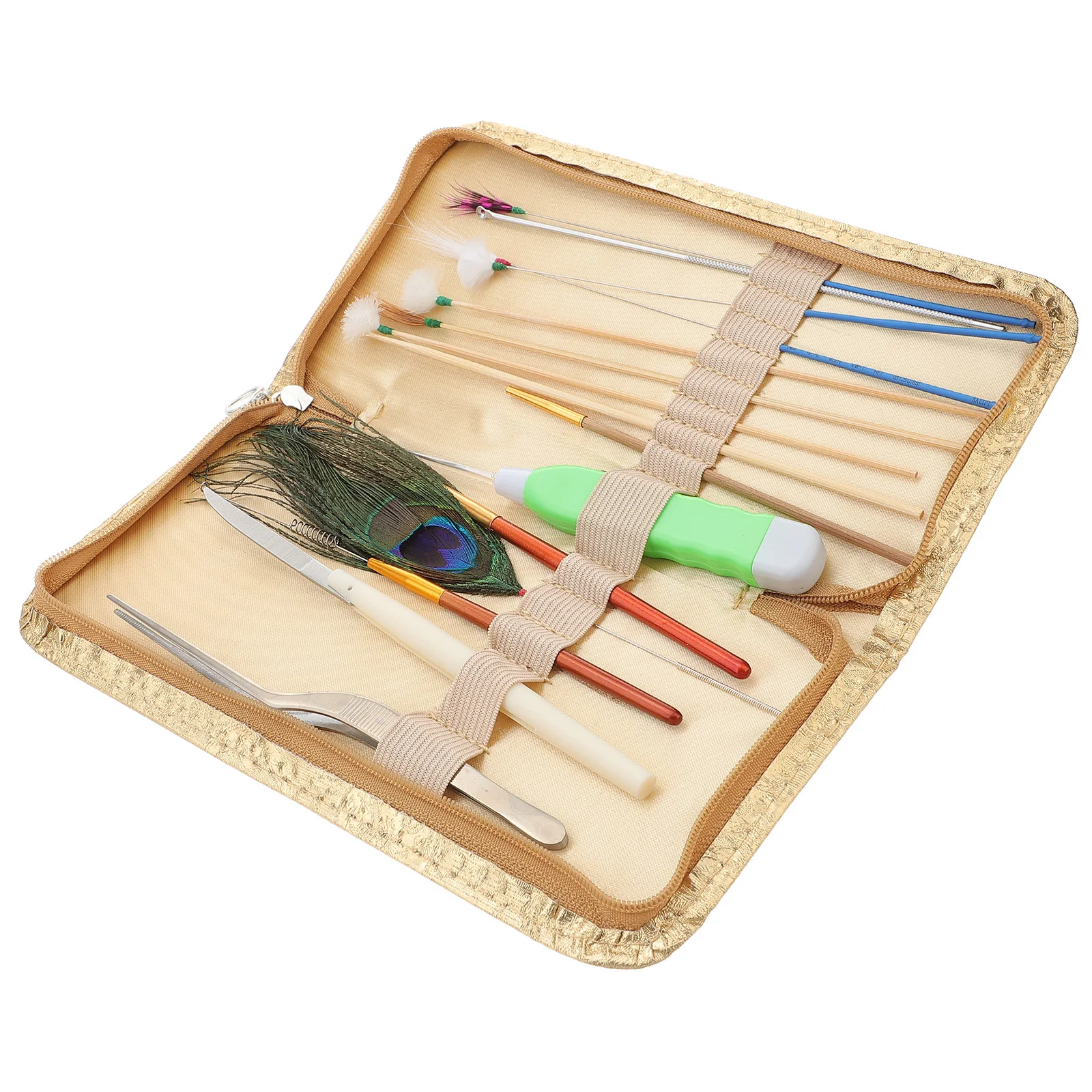 

1Set Ear Cleaning Tools PU Stainless Steel Effective Earwax Removal Home Earpicks Kit Ear Wax Clean Tools