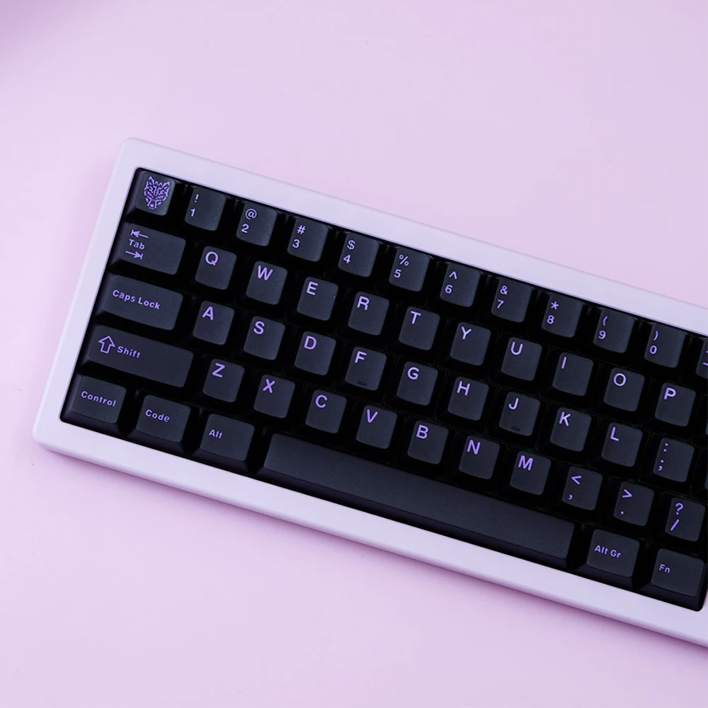 

114 keys Purple Black Tranlucent keycaps Cherry profile Double Shot ABS Keycaps For Mechanical Keyboard Cherry Mx 64/87/96
