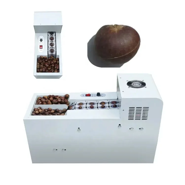 

Full Automatic Raw Fresh Chestnut Sheller Opening Cutting Machine Nut Shelling Skin Remover Cracker Machinery