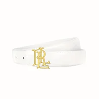 Women’s Elegant Gold Letter Belt - A luxurious brown-black belt with a gold buckle. Suitable for casual to formal outfits, an al 5