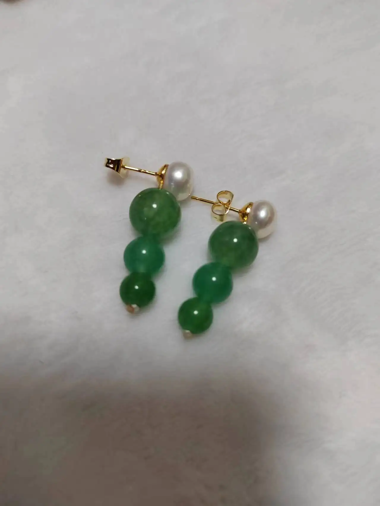 New Arrival Favorite Pearl Dangle Earrings Genuine Pearls Green Jade S925 Sterling Silver Stud Fine Jewelry Wedding Women Gift