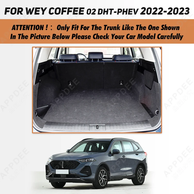 Auto Full Coverage Trunk Mat For WEY Coffee 02 DHT-PHEV 2022 2023 Car Boot Cover Pad Cargo Liner Interior Protector Accessories