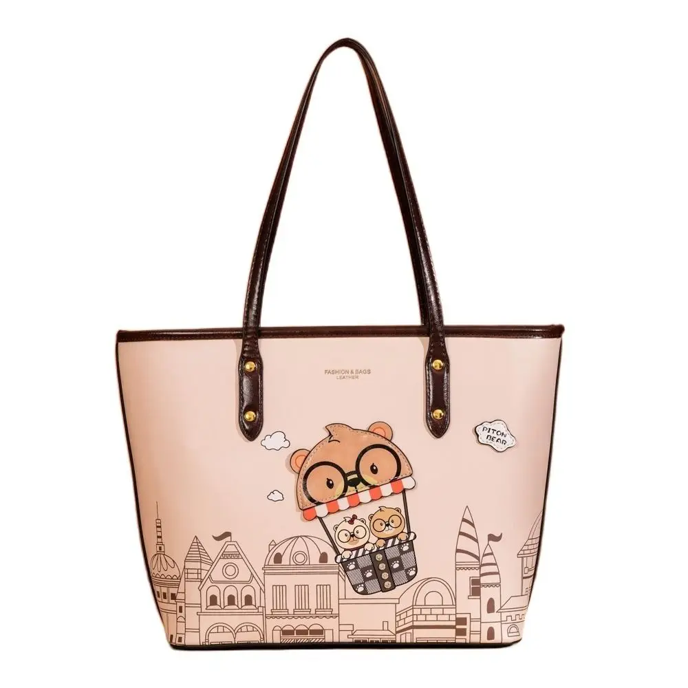 

New Bear Print Design Shoulder Bag Adorable Large capacity Handbag Casual Underarm Bag Outing