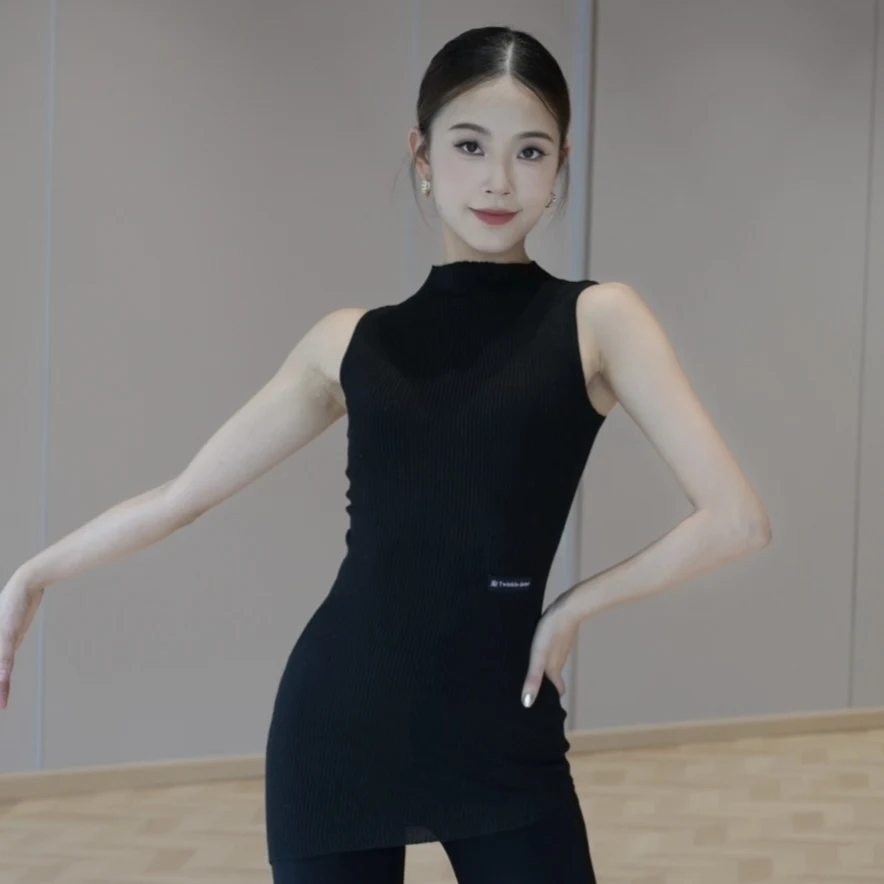 Ballroom Dance Clothes Women Rumba Latin Dance Practice Tops Trousers Sleeveless Training Wear Adult Latin Dance Costume NV24664
