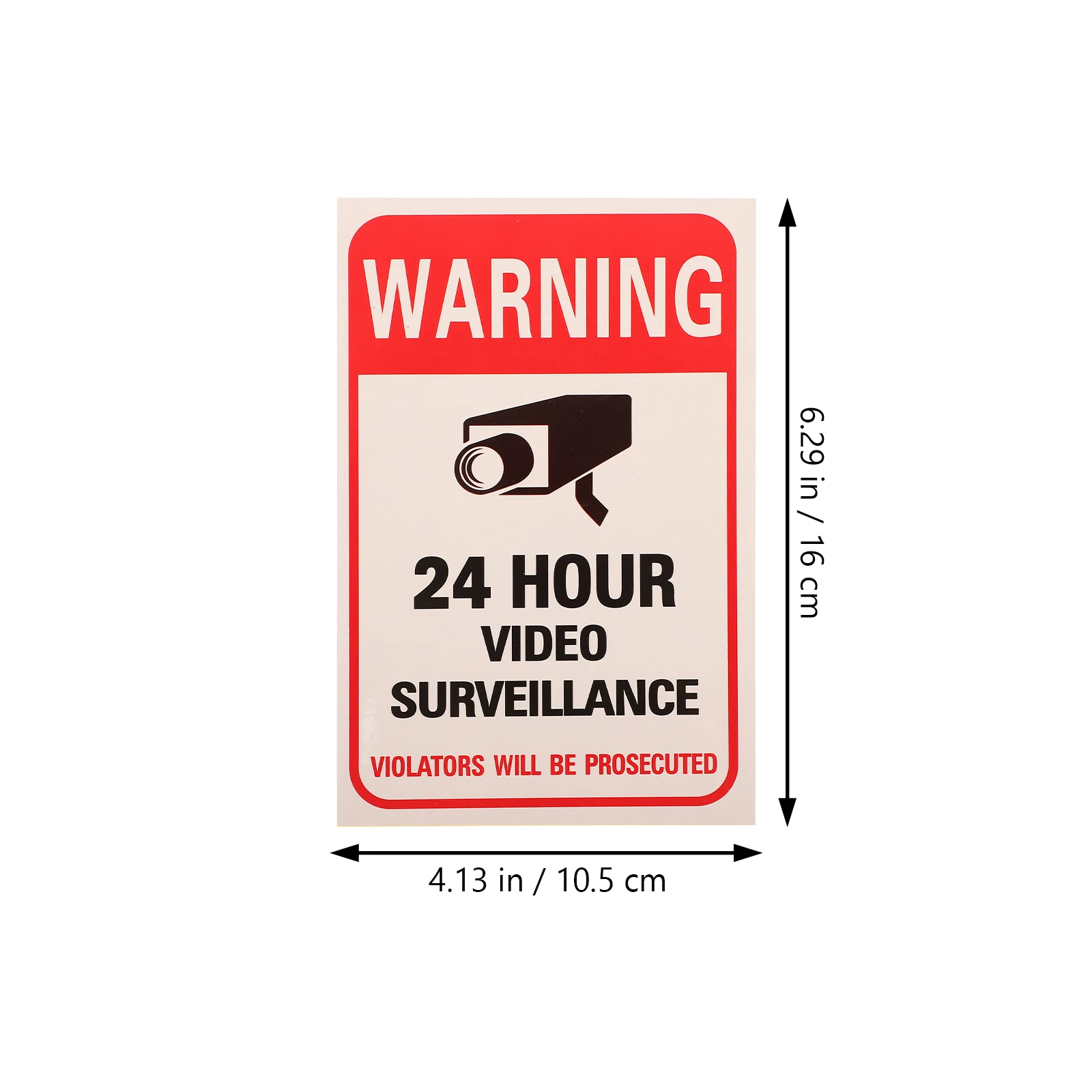 

50pcs Security Warning Sign Stickers Bright Easy Adhesive Small Light Decal for Malls Video Monitoring Signs