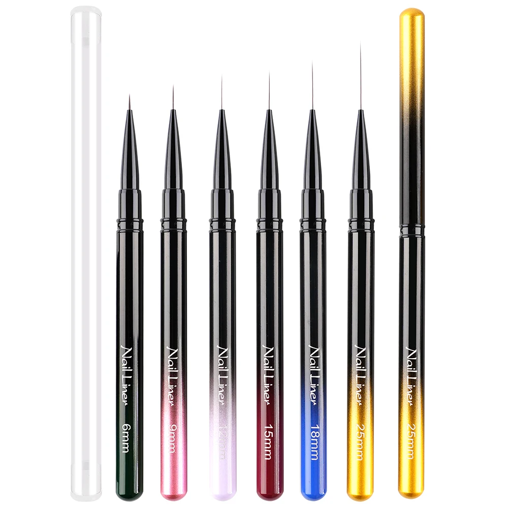 3Dフレンチネイルアートブラシクリーナーライナーアクリルダストセットデザイン（アクリルブラシ11mmパウダーコリンスカイ用ネイル用）