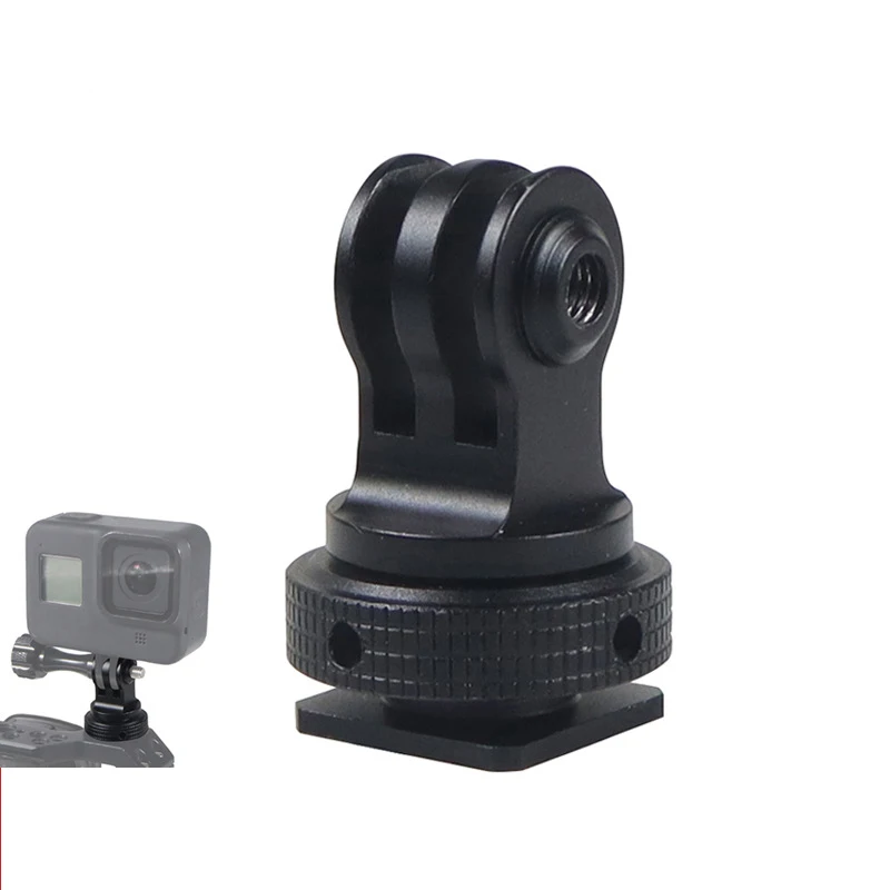 For Gopro Accesorios CNC Aluminum Mount Alloy 1/4 Tripod Rotaion Adapter Hotshoe For Go Pro Hero DJI Action Camera Insta360