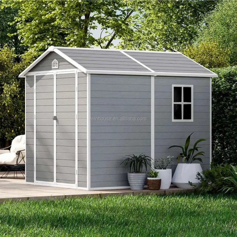 Heavy-Duty Modern Design Outdoor Steel Structure Storage Shed for Garden Utility Tool Storage or Warehouse Use