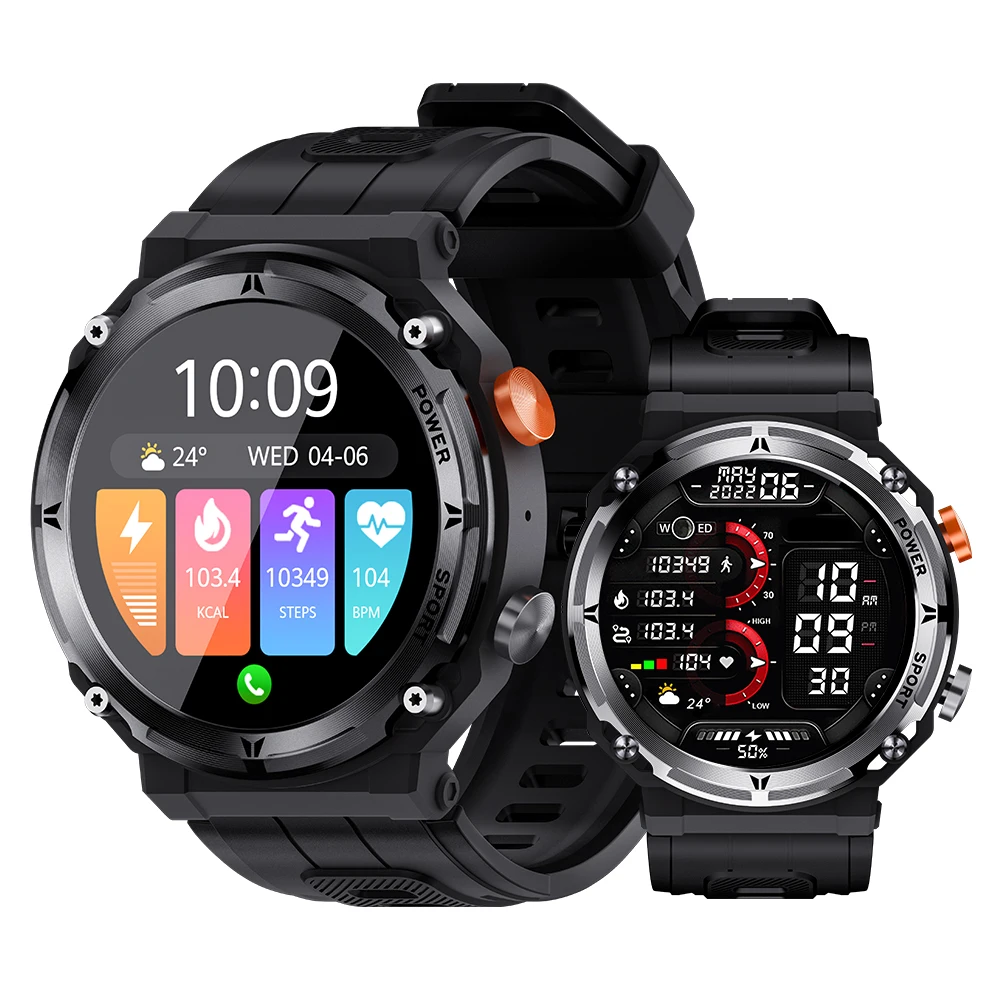 

2024 Original Military Smartwatch Bluetooth Call Fitness Sports Waterproof Smart Watch for Men Women Xiaomi Apple Android Phones