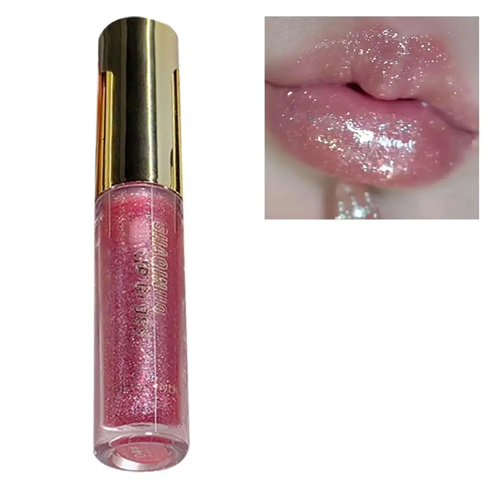 Brilho Labial de Longa Duração, Brilho, Espumante, Impermeável, Hidratante, Bálsamo, Maquilhagem, Óleo Plumper, Cristal, Espelho, Geleia, N2H3