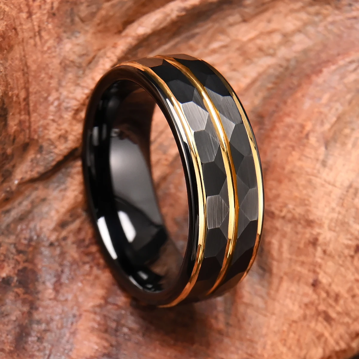 Gothic-Schmuckringe für Herren, minimalistischer schwarzer Wolframring, luxuriöser Joyeria-Punk-Schmuck, Accessoires für Herren, Mode, Aneis – Detail 7