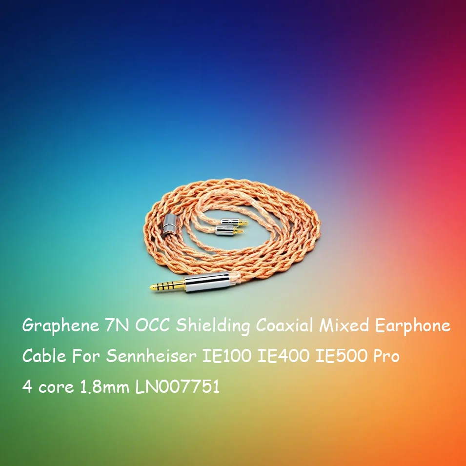 グラフェン 7N OCC シールド同軸混合イヤホンケーブルゼンハイザー IE100 IE400 IE500 プロ 4 コア 1.8 ミリメートル LN007751