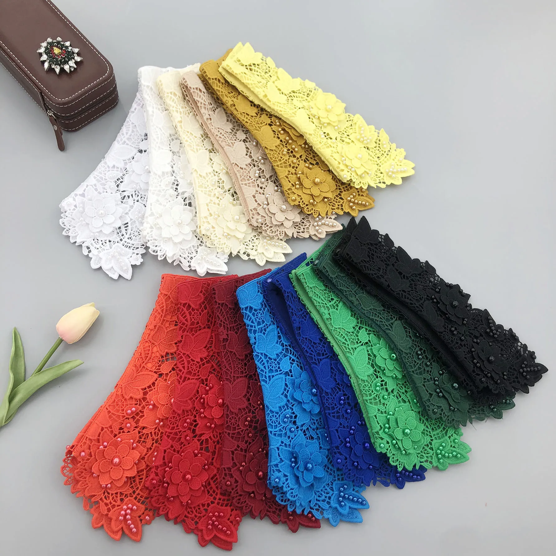 2024 Popular Water-Soluble Flower Boutique Embroidered Accessories for Women and Men