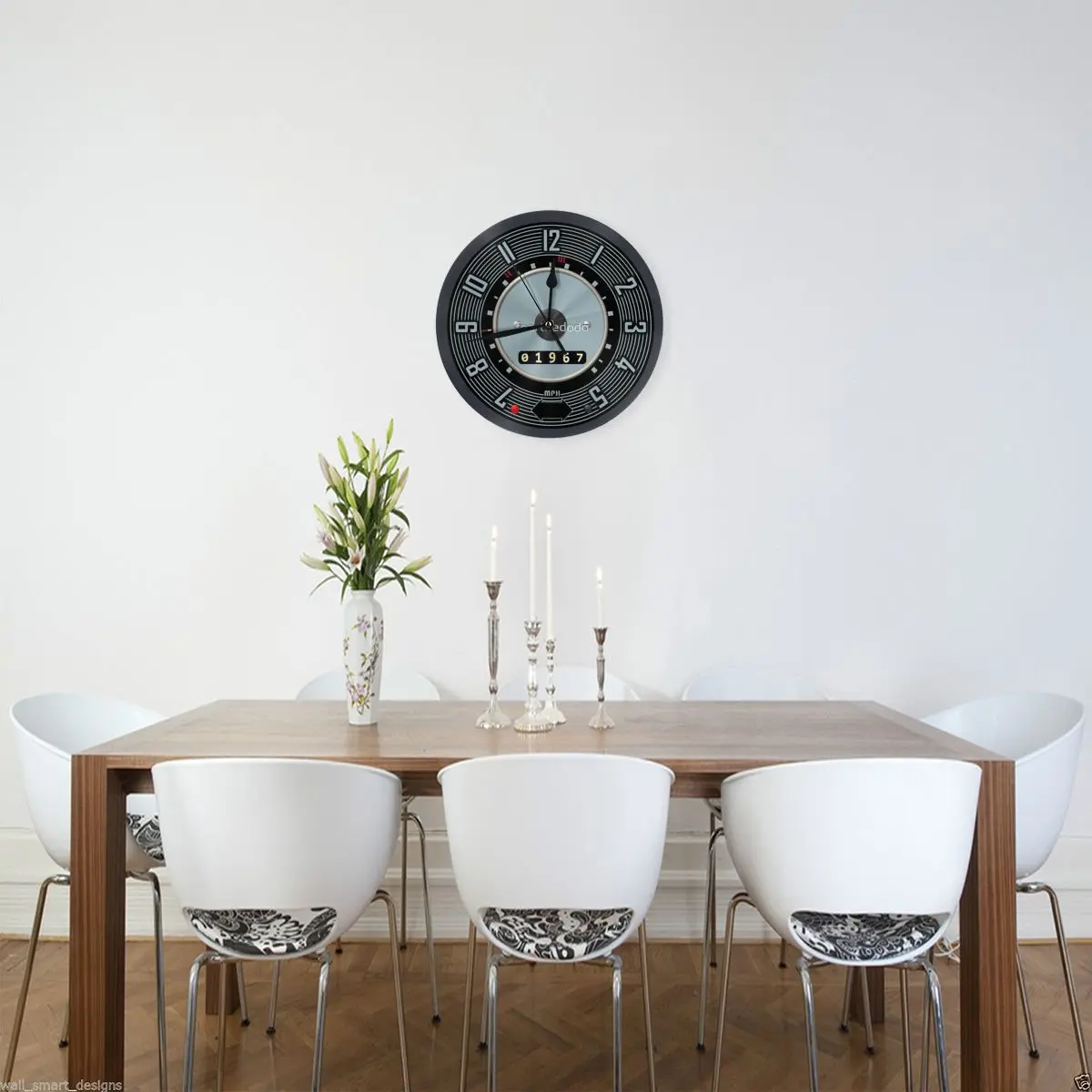 Classic Speedometer With Chrome Lip '67 Wall Clock Room Decoration Clock Must-have Ornament Round
