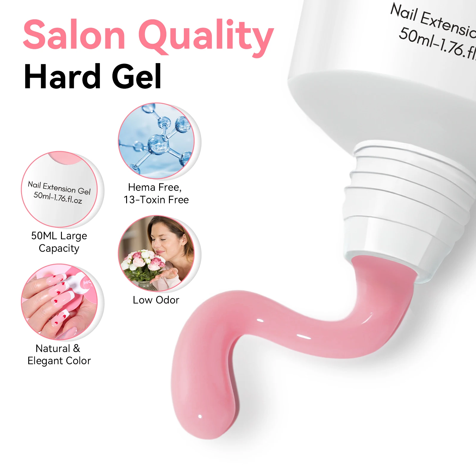 جل ماكارت بولي لتطويل الأظافر - جل منشئ قوي للنحت والملحقات، أظافر طبيعية تدوم طويلاً، قابلة للعناية بالأشعة فوق البنفسجية LED