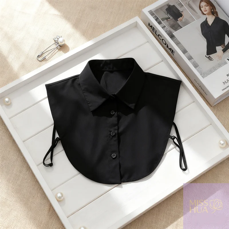 NEU 1 Stück abnehmbarer Fake-Kragen weiß schwarz, Baumwollbluse-Revers-Zubehör für Pullover, Damenmode-Top-Kragen-Dekoration