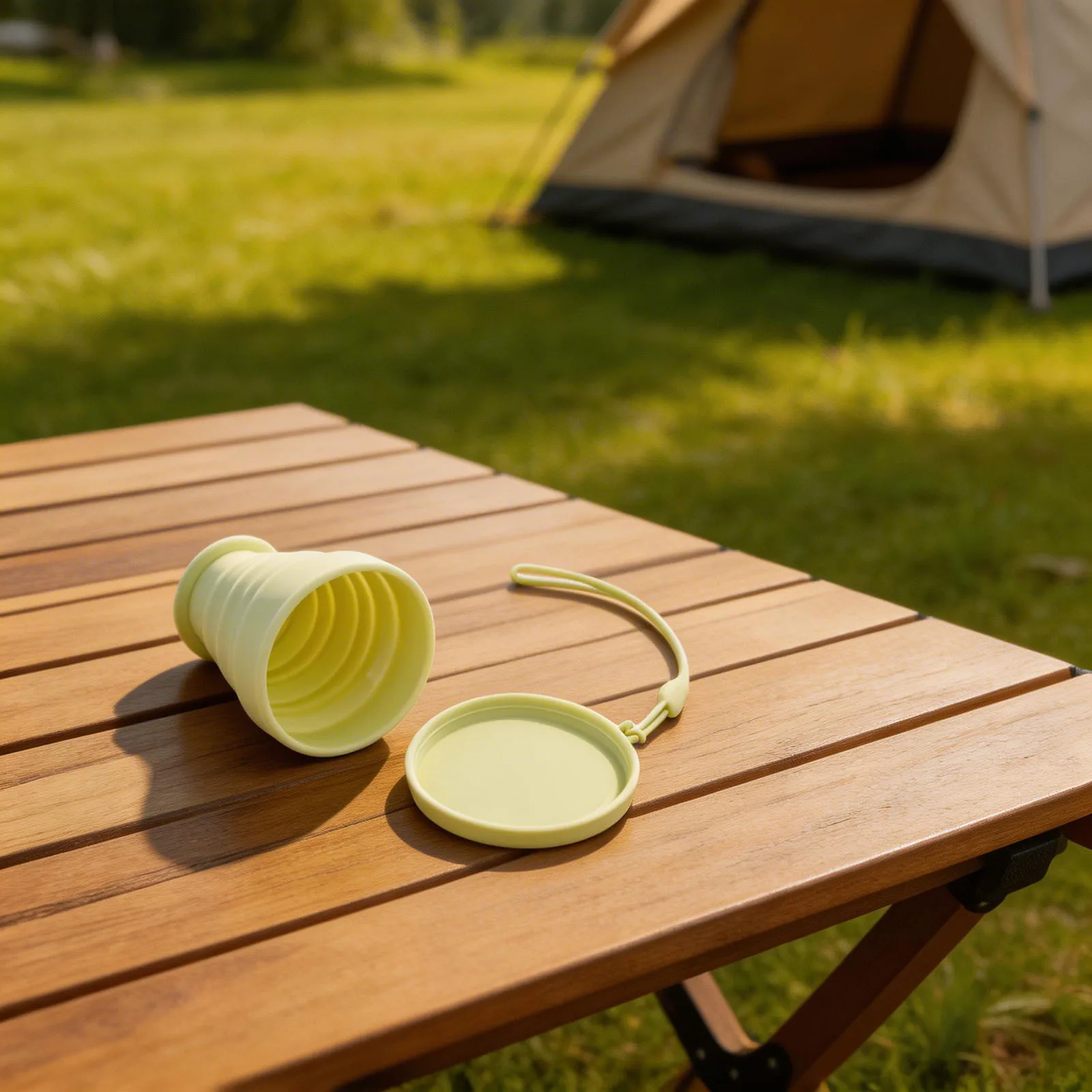 For Camping Picnic Cookware Foldable Camping Cup Yellow Travel Drinking Cup Everyday Use Lightweight Camping Gear