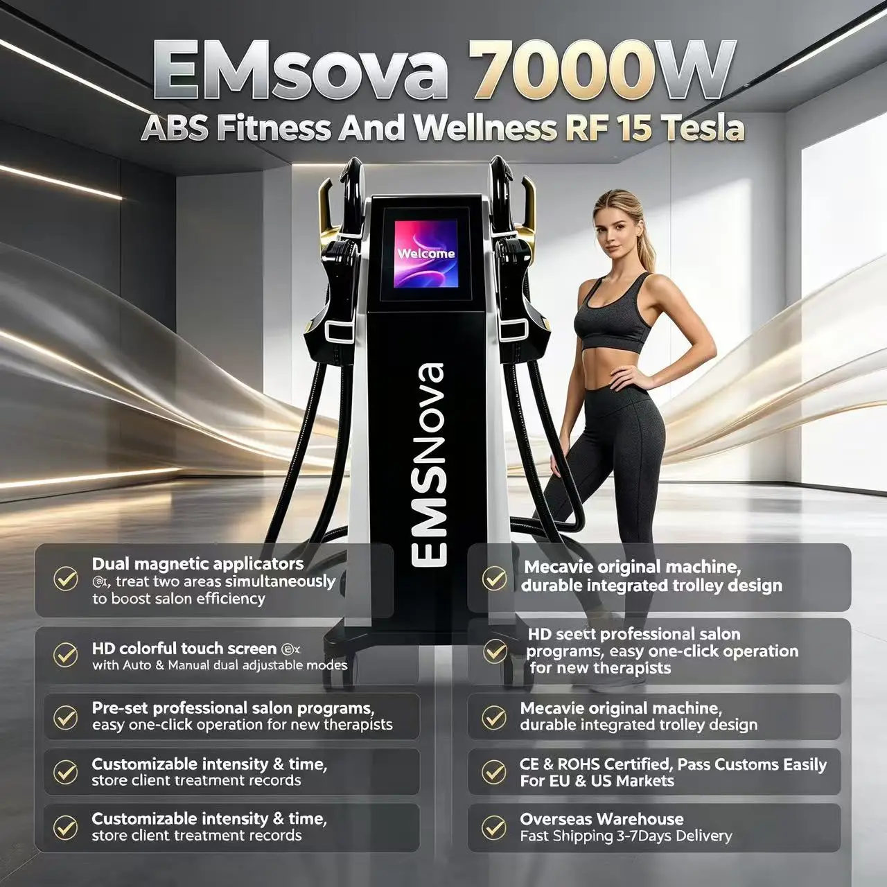EMSnosa CE 2026 Body Machine 200HZ Muscle Electromagnetic Weight Loss Stimulation 4/5 Handle Options 6500W Slimming Fat Burning