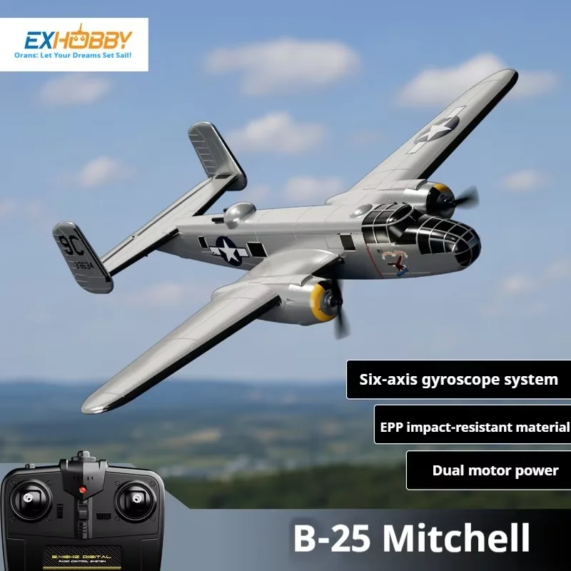 Oulance Xpilot B25 Mitchell Bomber Remote Control Airplane Fixed Wing 3 Channel Dual Motor Foam Outdoor Flying Rc Hobby Lovers