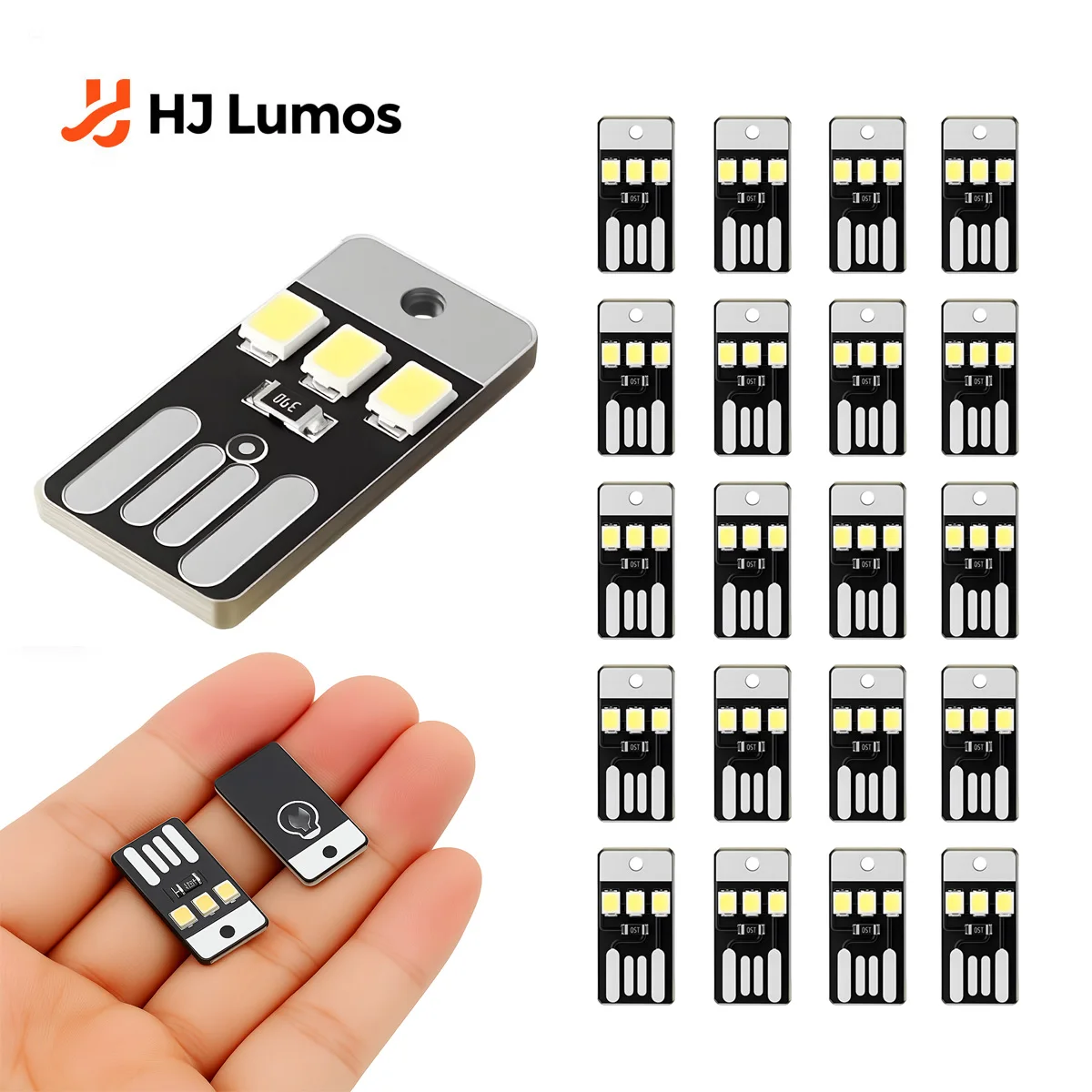 2026 NEW 20pcs Mini Led Night Light USB Cold White 5V 3Leds SMD2835 Book Light Portable Keychain Bulb Socket, Computer Lighting