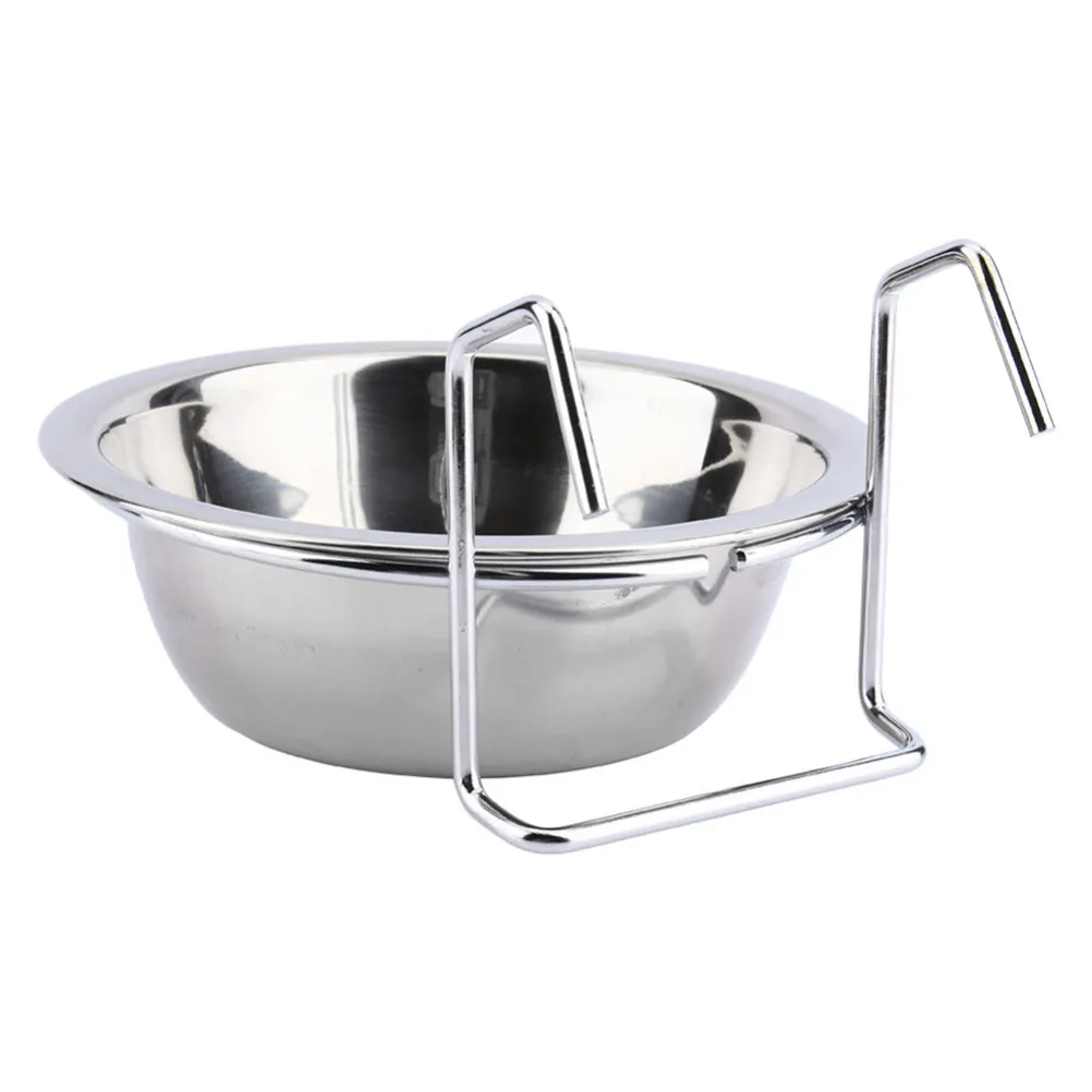 Stainless Steel Hanging Bird Food Water Bowl for Parrot Cockatiel Macaw Cage Coop Pet Dog Cat Rabbit Dishwasher Safe Rust