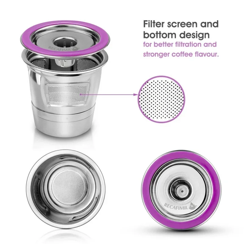 JUSTINLAU 304 Stainless Steel Reusable K-Cup Coffee Filter Refillable K-Cup Capsule for Keurig 1.0 & 2.0 MINI PLUS Coffee Maker