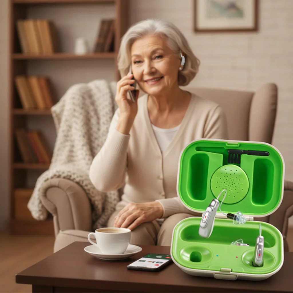 OEM/ODM Techmi BasePro OTC RIC Hearing Aids Rechargeable 12 Adjustable Channels for APP Control for Sound Hearing