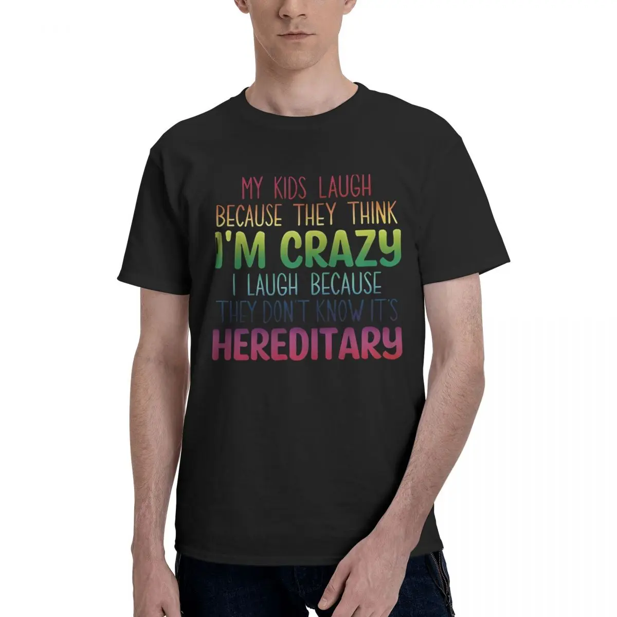 Crazy Kids Laughter Hereditary Vintage Sports High grade Title T-shirts Home Eur Size