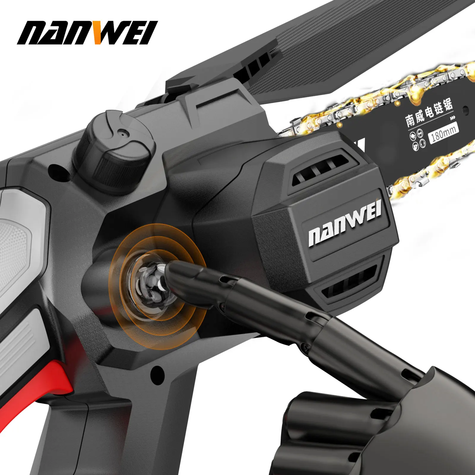 20V Brushless Lithium Battery Garden Outdoor DIY Felling Saw 6/8 inch Home Yard Maintenance Chainsaw