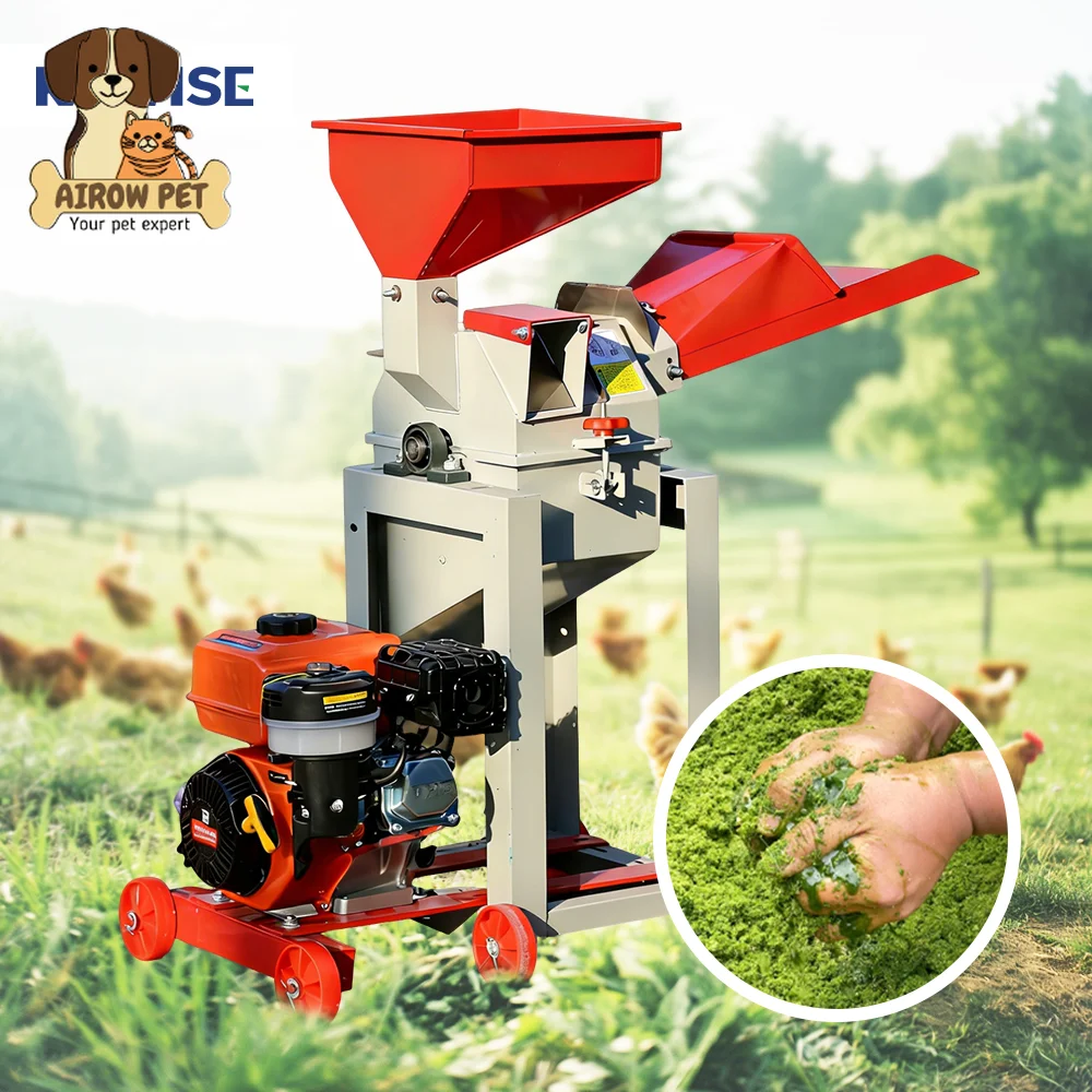 AIROW New Diesel Multi Function Pulping Crusher for Cattle Sheep Goat Feed Mixing and Fine Forage Processing 600-1200kg/h