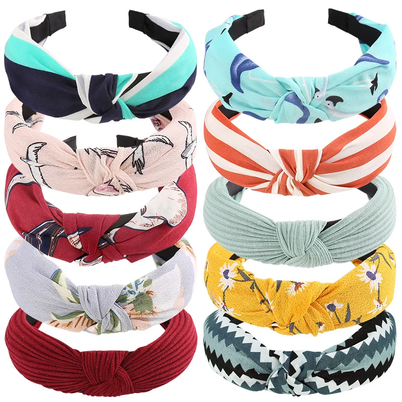 Children Cute Colors Printed Plaid  Stripes Hair Hoop Hairbands Girls Lovely Dot Bow Rabbit Ears Headbands Kids Hair Accessories