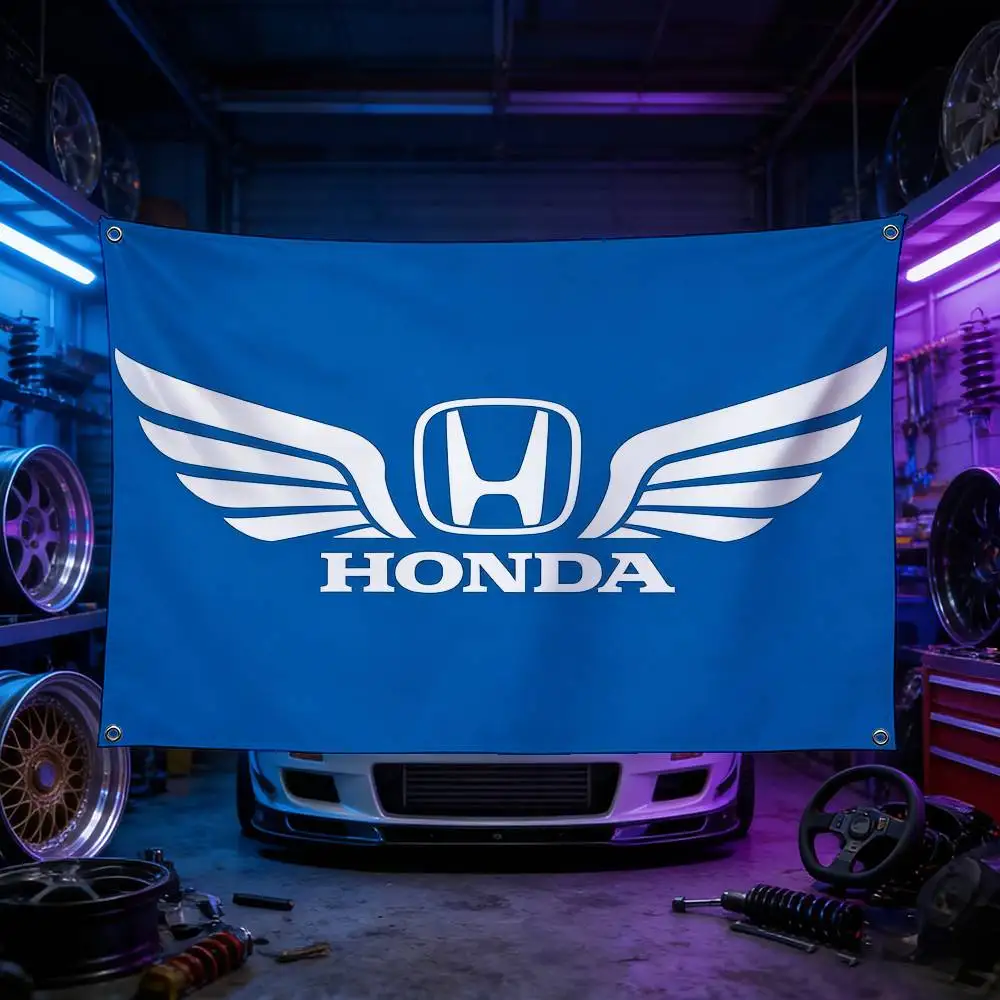 

Флаг для мотоцикла HONDA, 120 г, полиэстер, сублимационная печать, прочный подвесной баннер, декор для дома, подарок