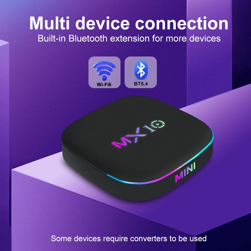 TV Box 4K MX10 Z4 Android 13 Allwinner H313, 2GB de RAM, 16GB de ROM, Smart Set Top Box con Control Remoto por Voz, Reproductor de Red, Smart TV Box