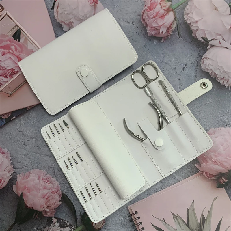 Bolsas tipo billetera suaves, accesorios de manicura, 37 posiciones, bolsa plegable para brocas de uñas, soporte portátil, almacenamiento de herramientas para decoración de uñas DIY