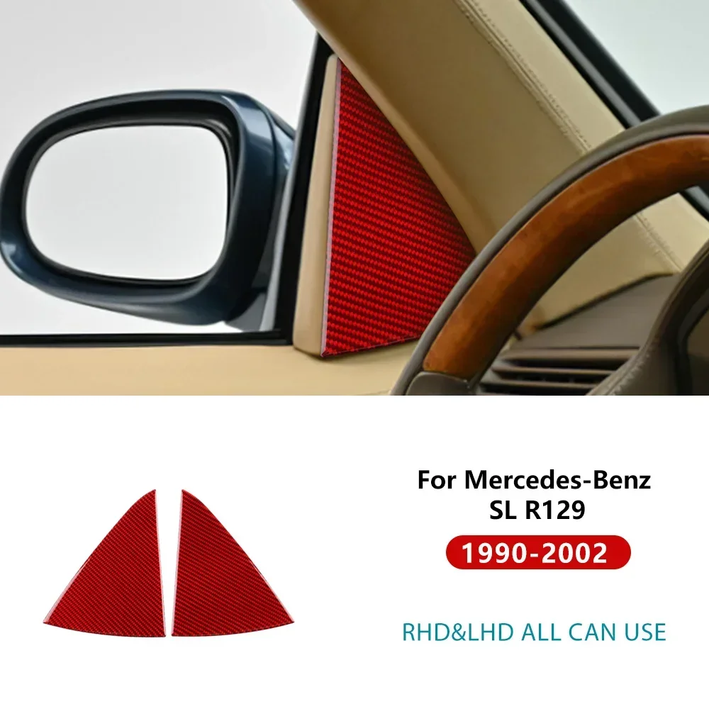 Real Soft Carbon Fiber Sticker Car Door A-Pillar For Mercedes Benz SL R129 1990-1994 1995 1996 1997 1998 1999 2000 2001 2002