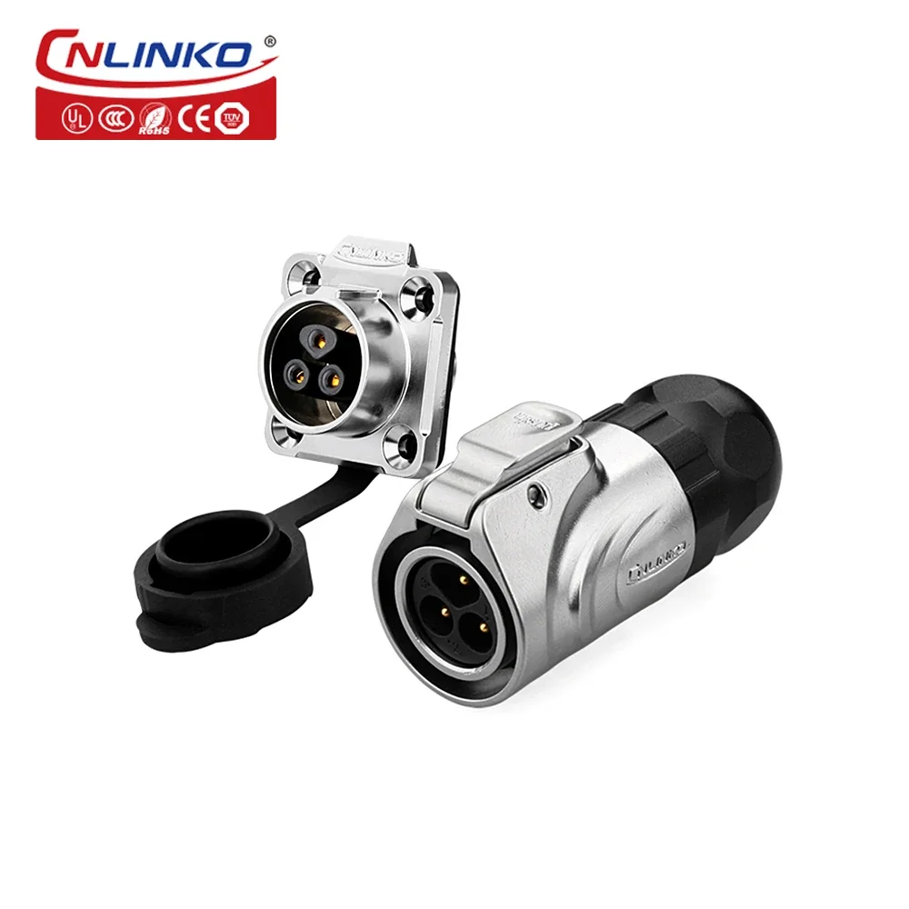 

CNLINKO 10A Quick Connector 3 Pin M16 Metal Type Male Female Waterproof Connector