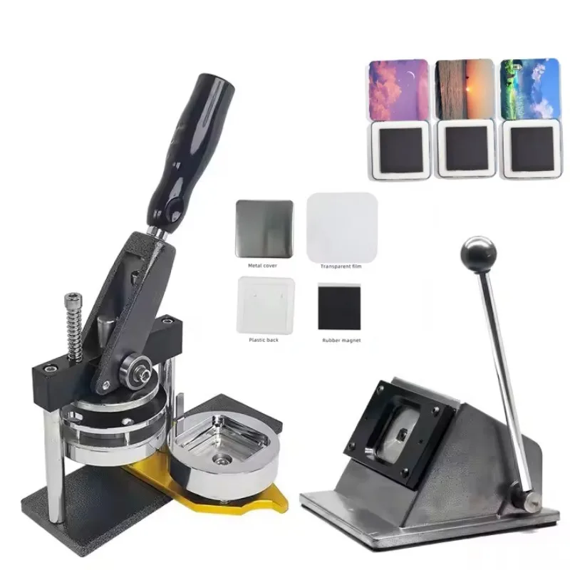 50*50Mm Square Hand Press Fridge Magnet Making Machine Custom Photo Fridge Magnet Button Maker Button Machine Kit