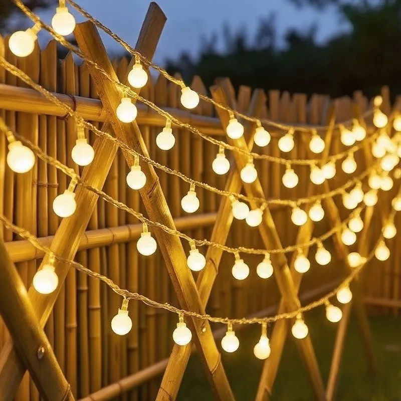 12 متر/22 متر الشمسية الكرة LED سلسلة أضواء في الهواء الطلق الكرة سلسلة أضواء جارلاند أضواء لمبة للحزب المنزل الزفاف حديقة زينة عيد الميلاد