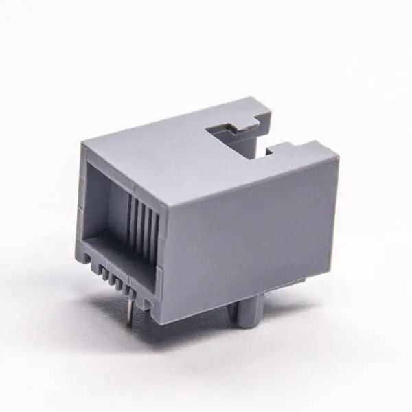 30PCS RJ11 Connector Right Angled 6P2C Unshielded Jack Gray Plastic Through Hole PCB Mount