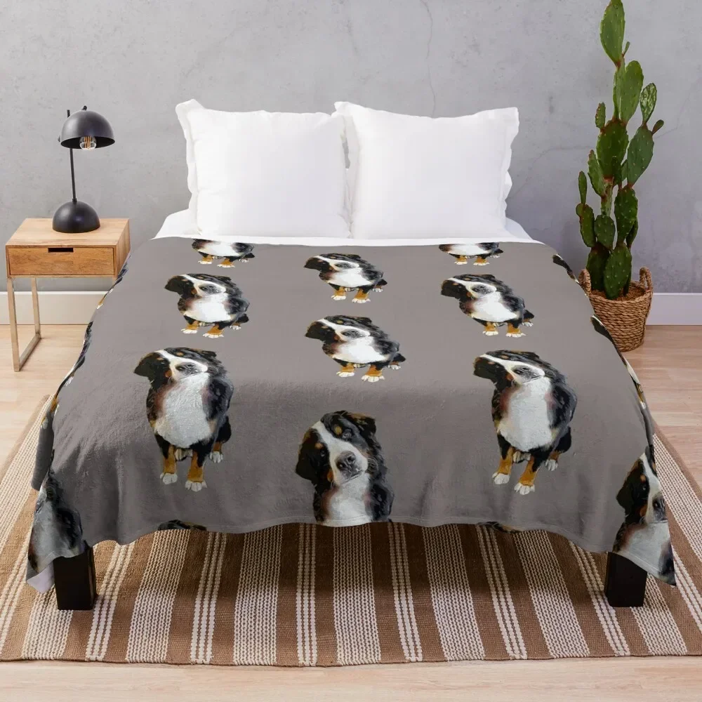 

Bernese Mountain Dog Cute Head Tilt Throw Blanket Beach Vintage Shaggy anime Blankets