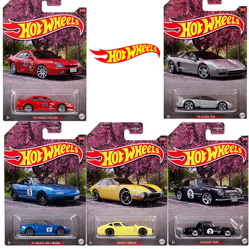 Original Hot Wheels 1/64 Japanese Car Classic Mazda Toyota Honda Suit Fairlady Boys Gifts Toys for Children Alloy Models GDG44