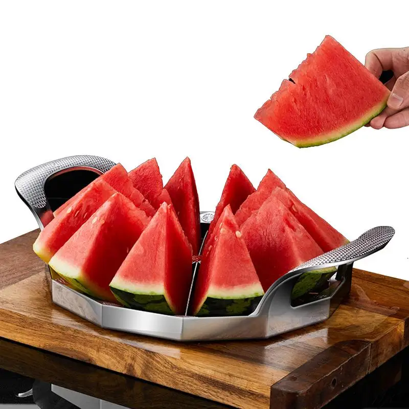 Stainless Steel Watermelon Cutter Creative Watermelon Cutter With Comfortable Handle For Pineapple Cantaloupe kitchen supplies