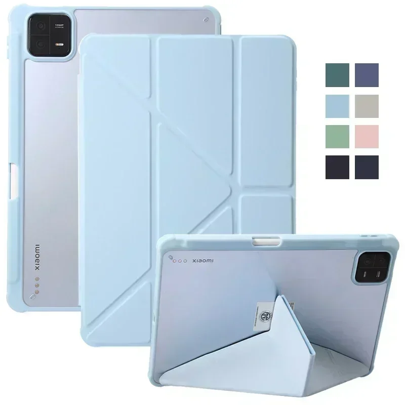 

Coque For Xiaomi Pad 6 Pro Case 11" Acrylic Clear Back Stand Smart Cover For Xiaomi Mi Pad 6 Pro 2023 Case With Pencil Holder