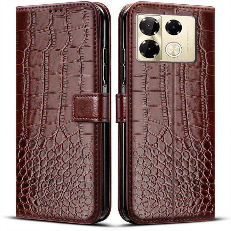 Funda de cuero con tapa para Infinix Note 40 Pro + Zero 40 Hot 40I Hot40 Note40 Pro 5G, funda con tarjetero, funda magnética