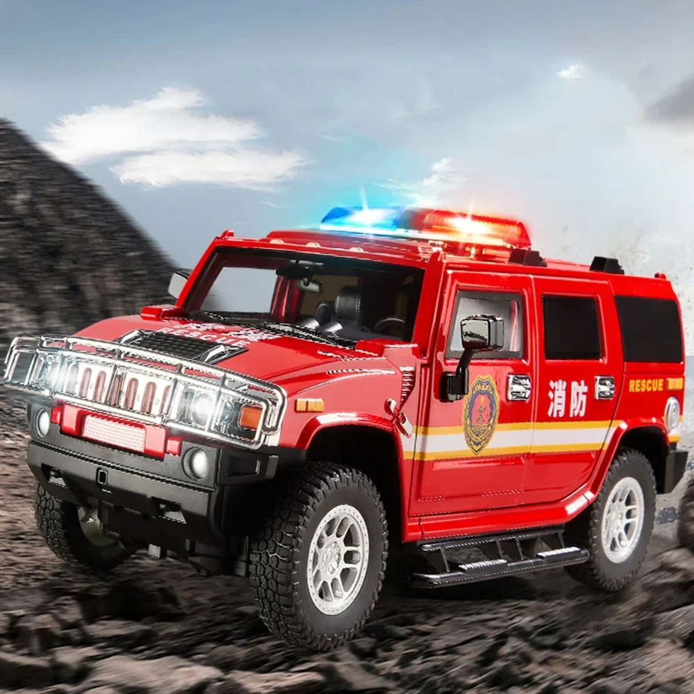 

1:18 Scale H2 Toys Car Models Alloy Diecast Miniature Vehices 6 Doors Opened Sound Light Pull Back Models Kid Collectibles Gift