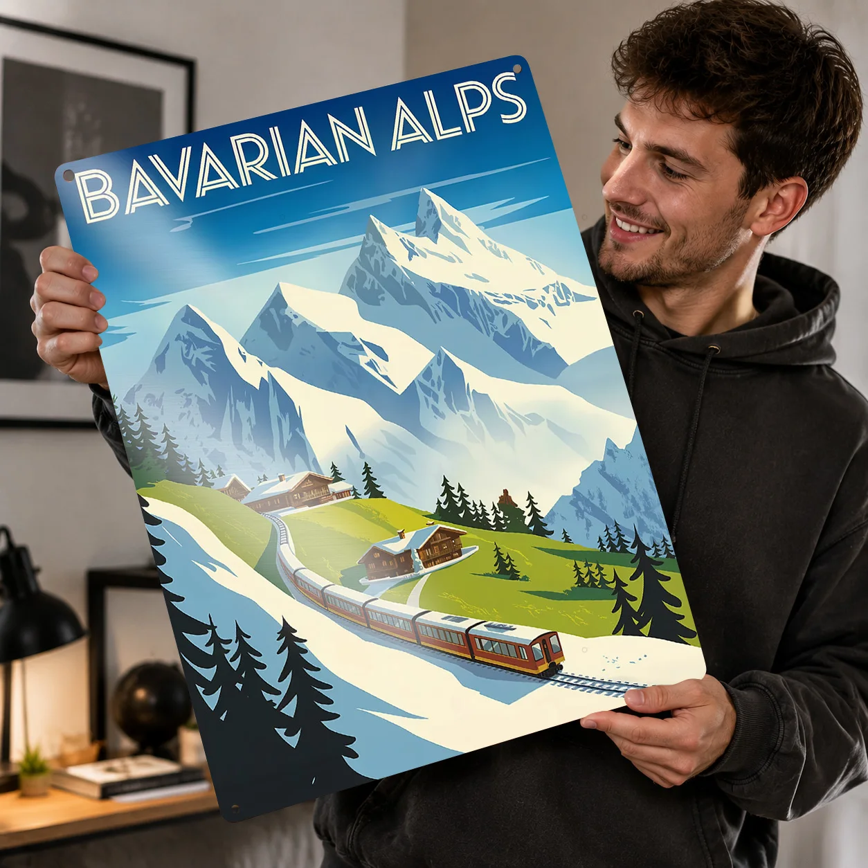 Bavarian Alps Travel Metal Poster Perfect Gift for Fans Lovers Customized Wall Art Metal Sign for Interior Room Decoration Man