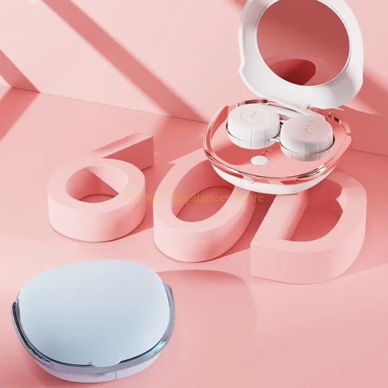 آلة نظافة العدسات اللاصقة D0AB مع كابل شحن USB للسفر والأسرة