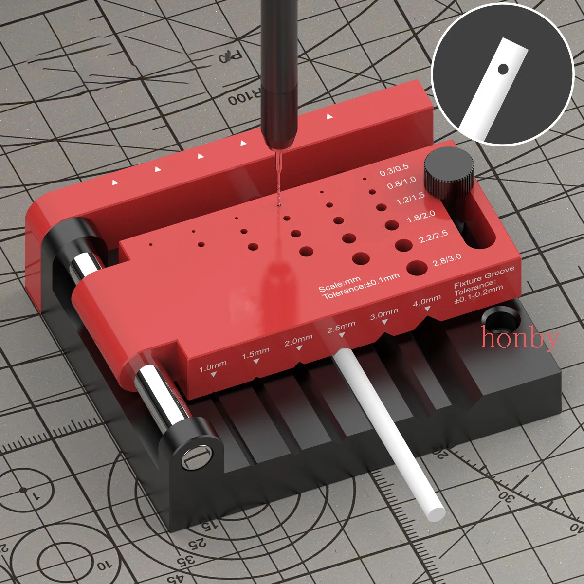 Model Plastic Borehole Positioner Locator Model Tool Round Rod Center Drilling Fixture Hobby Making Accessories Tools DIY