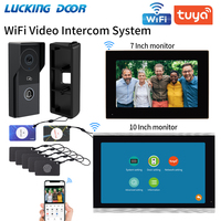 7/10 Inch Video Intercom 1080P Doorbell for Apartment 2-Monitor Kit House Wifi Door Phone Security Home System Swipe Card Unlock