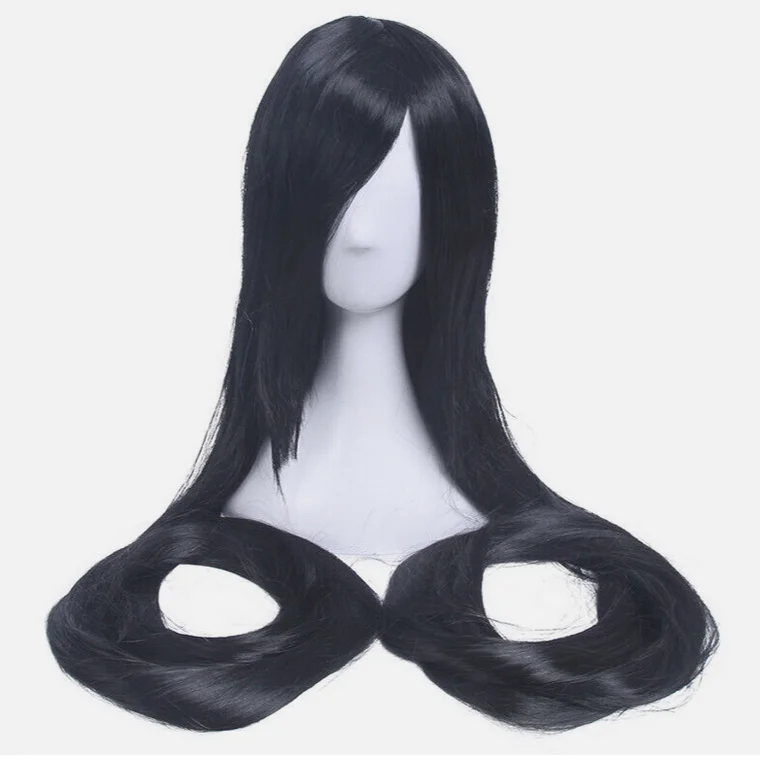 59 "Peluca de cosplay negra súper larga y recta Pelucas de pelo para fiesta de Halloween Stock de EE. UU.